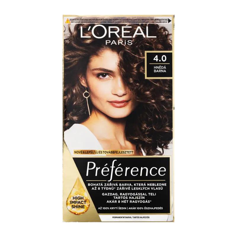 L'Oréal Barva na vlasy Préférence 4.0 hnědá, 1 ks