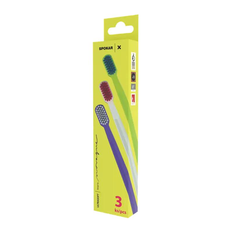 Spokar Zubní kartáčky X Ultra soft 3 ks, 3 ks
