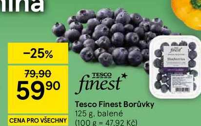 Tesco Finest Borůvky, 125 g, balené  