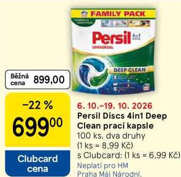 Persil Discs 4in1 Deep Clean prací kapsle, 100 ks 