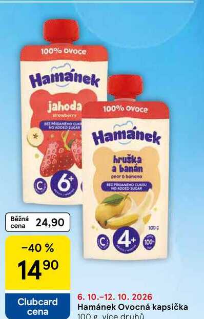 Hamánek Ovocná kapsička, 100 g  