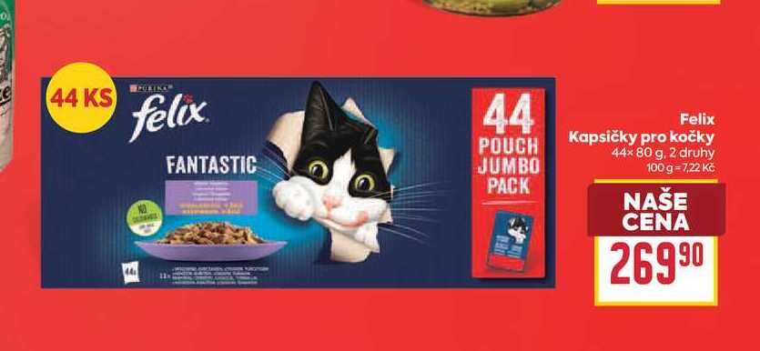 Felix Kapsičky pro kočky 44× 80 g