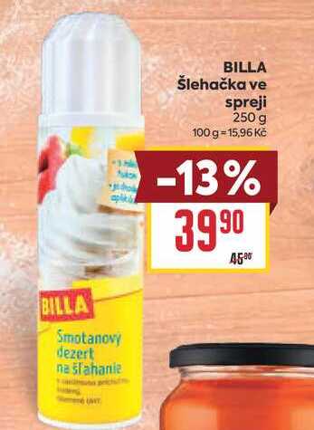BILLA Šlehačka ve spreji 250 g
