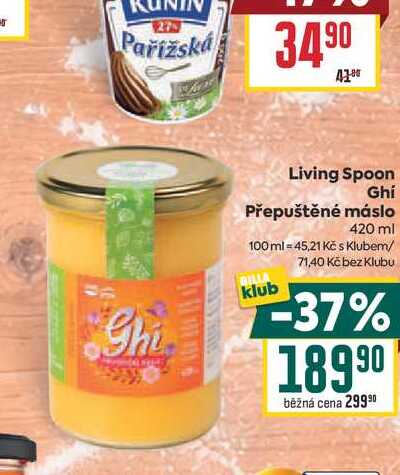 Living Spoon Ghi Přepuštěné máslo 420 ml