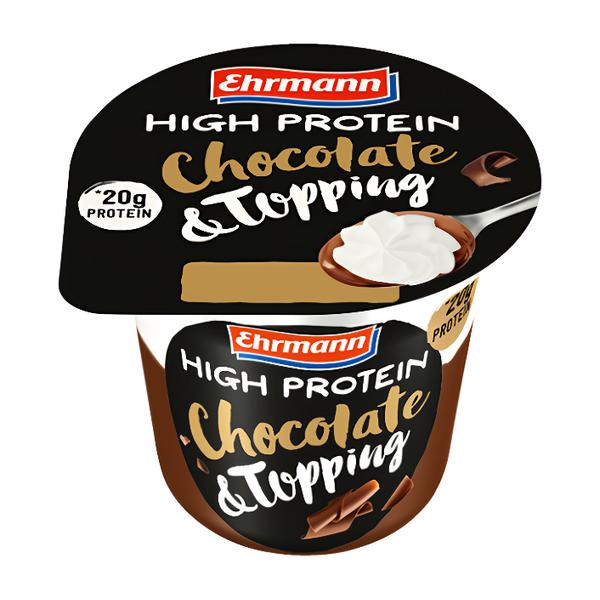 Ehrmann High Protein Pudding s Toppingem Čokoláda