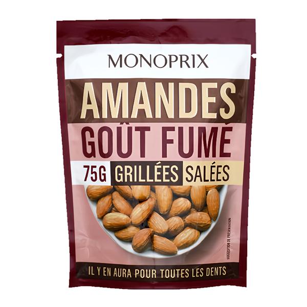 Monoprix Pražené a solené mandle uzené