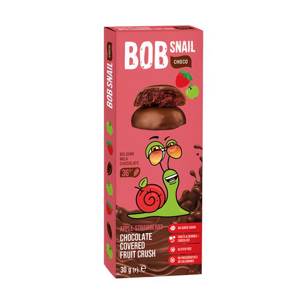 Šnek Bob v mléčné čokoládě jablko-jahoda