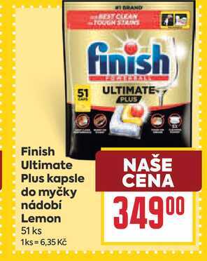 Finish Ultimate Plus kapsle do myčky nádobí Lemon 51 ks