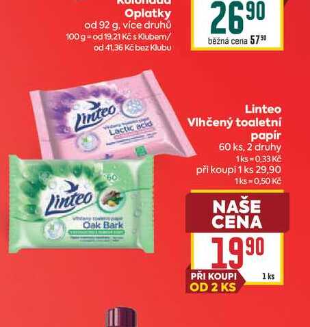 Linteo Vlhčený toaletní papír 60 ks