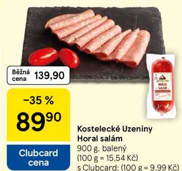 Kostelecké Uzeniny Horal salám, 900 g, balený 