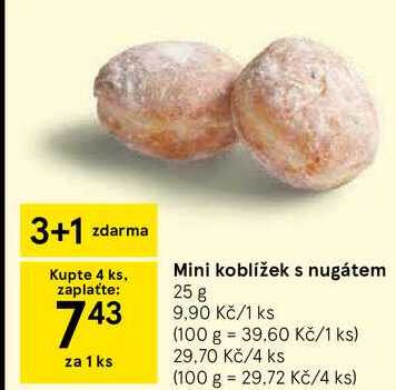 Mini koblížek s nugátem, 25 g