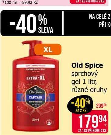 Old Spice sprchový gel 1 litr, různé druhy