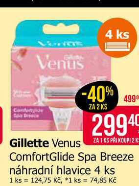 Gillette Venus ComfortGlide Spa Breeze náhradní hlavice 4 ks 