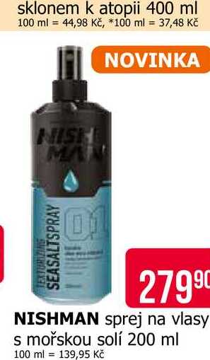 NISHMAN sprej na vlasy s mořskou solí 200 ml