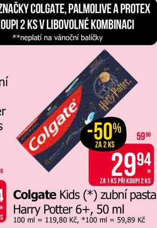 Colgate Kids zubní pasta Harry Potter 6+, 50 ml