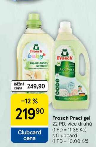 Frosch Prací gel, 22 PD, více druhů