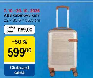 ABS kabinový kufr 22 x 35,5 x 56.5 cm