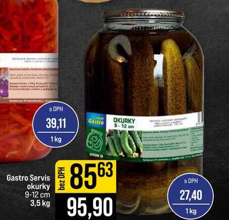 Gastro Servis okurky 9-12 cm 3,5 kg