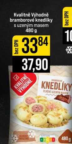 Kvalitně Výhodně bramborové knedlíky s uzeným masem 480 g
