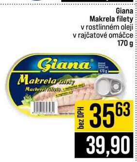 Giana Makrela filety v rostlinném oleji v rajčatové omáčce 170g