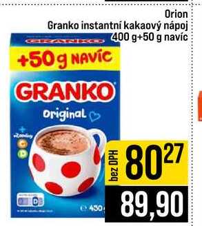 Orion Granko instantní kakaový nápoj 400 g+50 g navíc
