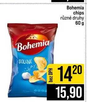 Bohemia chips různé druhy 60 g