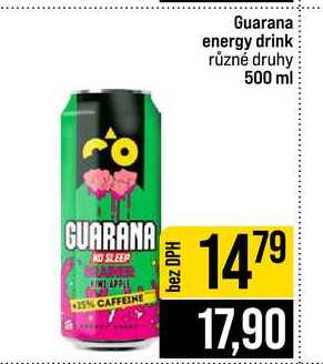 Guarana energy drink různé druhy 500 ml
