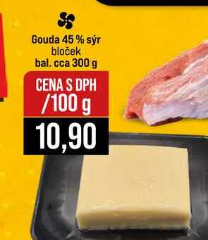 Gouda 45 % sýr bloček bal. cca 300 g 100g