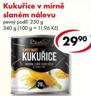 Kukuřice v mírně slaném nálevu, 340 g
