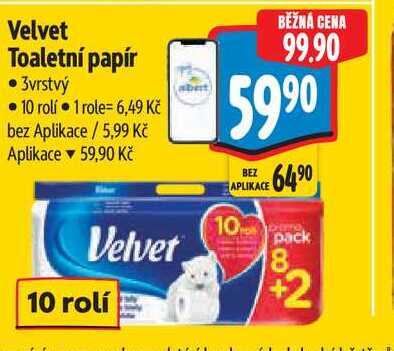 Velvet Toaletní papír 3vrstvý  10 rolí
