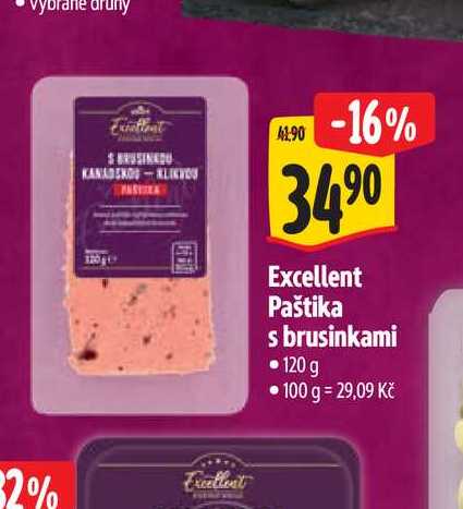  Excellent Paštika s brusinkami 120 g  