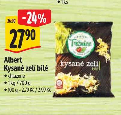Albert Kysané zelí bílé chlazené • 1kg/700 g