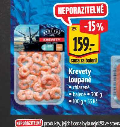 Krevety loupané chlazené balené 300 g