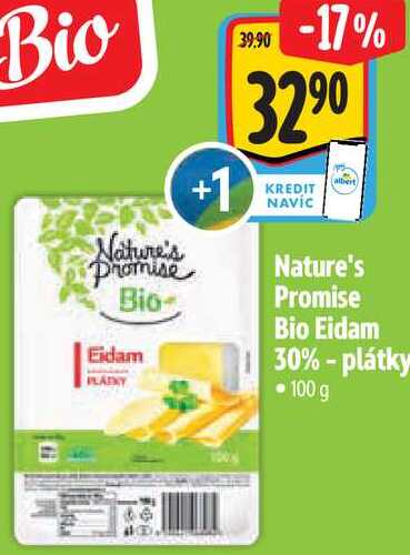 Nature's Promise Bio Eidam 30%-plátky - 100 g