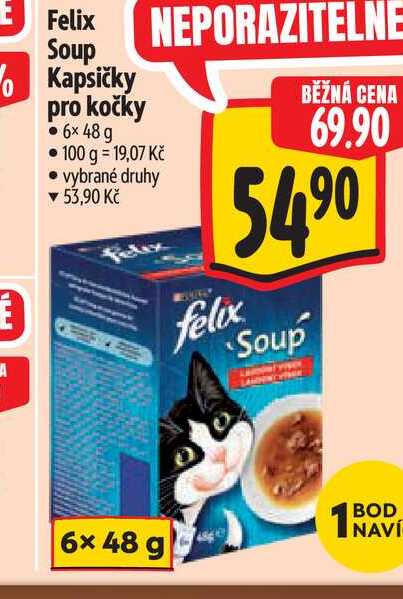 Felix Soup Kapsičky pro kočky 6x48 g