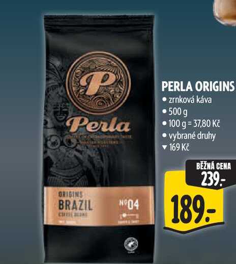 PERLA ORIGINS zrnková káva 500 g