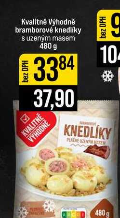 Kvalitně Výhodně bramborové knedlíky s uzeným masem 480 g