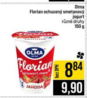 Olma Florian ochucený smetanový jogurt různé druhy 150 g