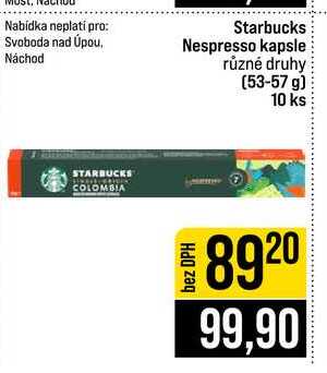 Starbucks Nespresso kapsle různé druhy (53-57 g) 10 ks 
