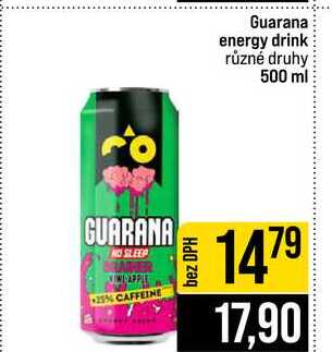 Guarana energy drink různé druhy 500 ml