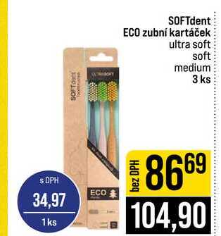 SOFTdent ECO zubní kartáček ultra soft soft medium 3 ks