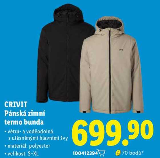 CRIVIT Pánská zimní termo bunda