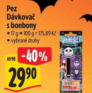 Pez Dávkovač s bonbony, 17 g