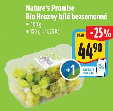Nature's Promise Bio Hrozny bílé bezsemenné, 400 g
