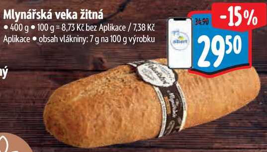Mlynářská veka žitná, 400 g