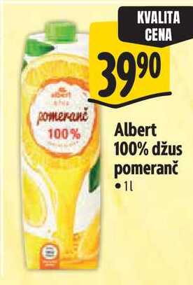 Albert 100% džus pomeranč, 1 l