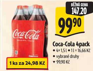 Coca-Cola 4pack, 4x 1,5 l