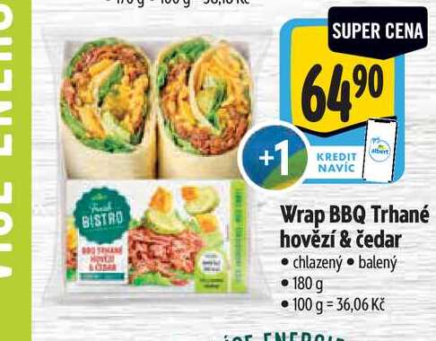   Wrap BBQ Trhané hovězí & čedar  180 g