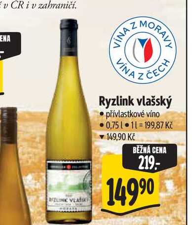 Ryzlink vlašský 0,75 l