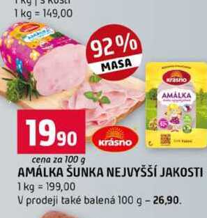 AMÁLKA ŠUNKA NEJVYŠŠÍ JAKOSTI 100g